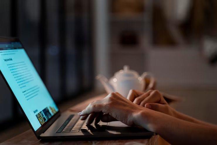 LinkIn profile writer working at home